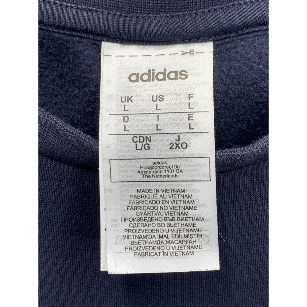 Adidas Authentic Athletic Wear Pullover Sweaters Mens Navy Blue Printed Large - Picture 12 of 15